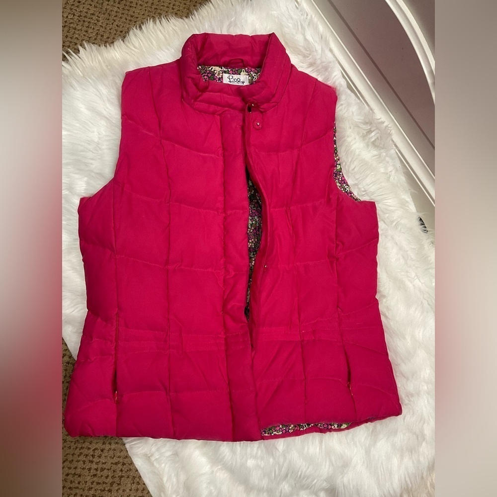 Lily Pulitzer Vintage Bright Pink Puffer Vest